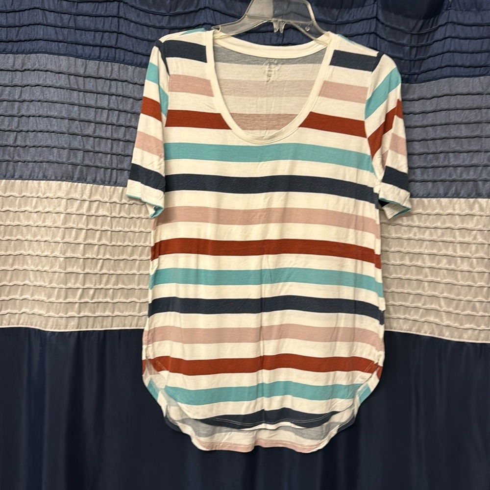 Multi colored striped Maurice’s 24/7 tunic t-shirt
